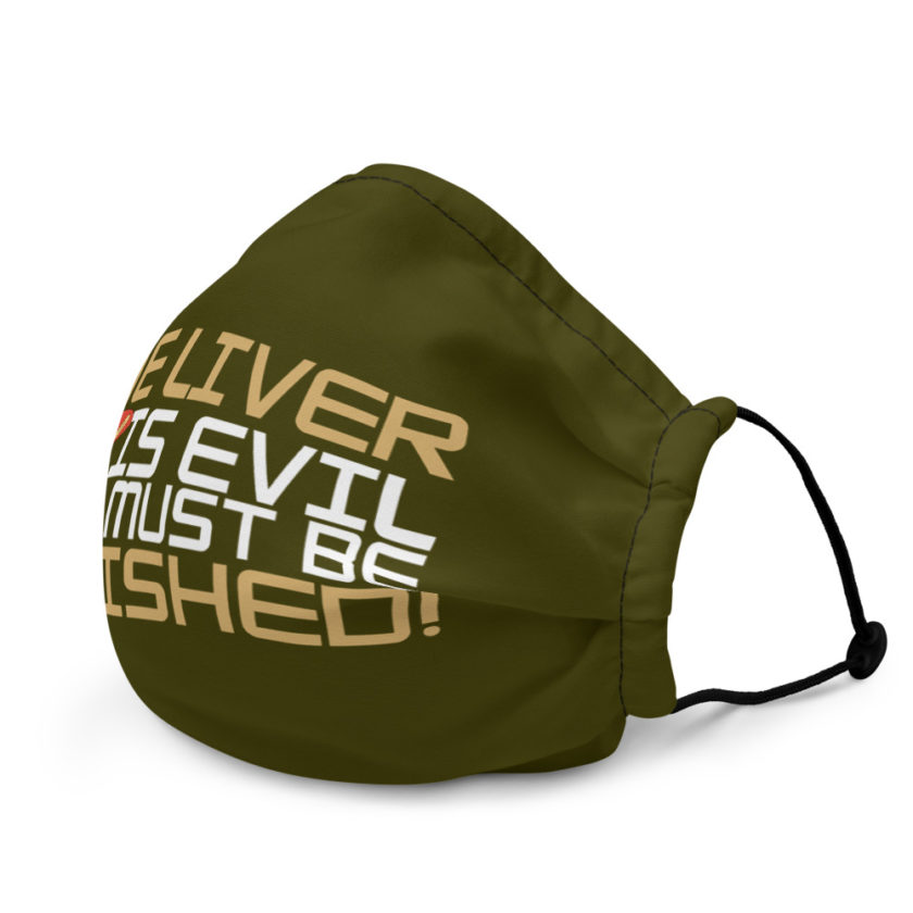 The liver is evil and must be punished!  Premium face mask - Image 4