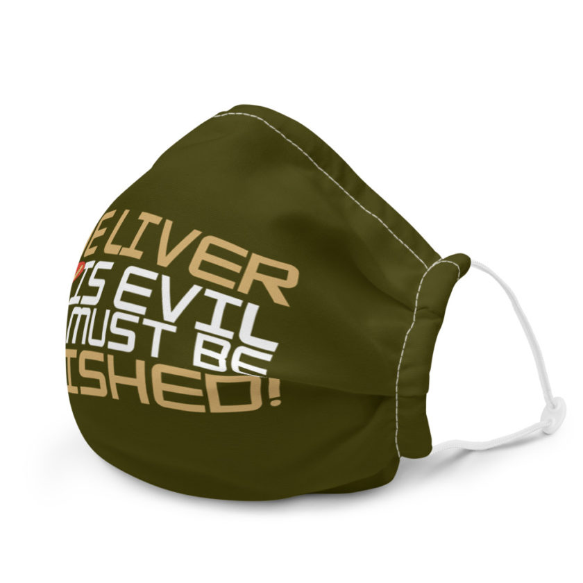 The liver is evil and must be punished!  Premium face mask - Image 6