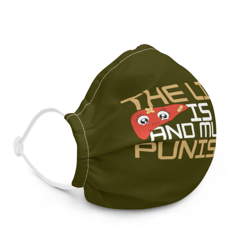 The liver is evil and must be punished!  Premium face mask - Image 5