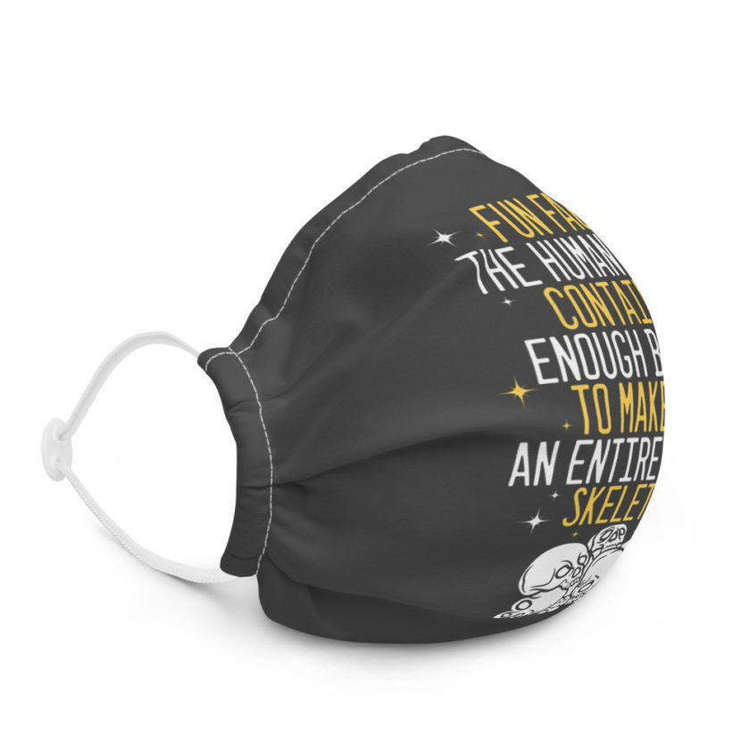 Fun fact, the human body contains enough bones to make up an entire human skeleton  Premium face mask - Image 5