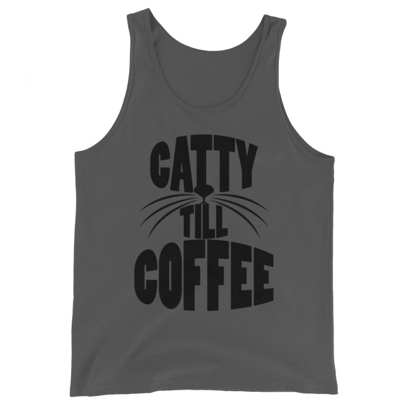 Catty till coffee Unisex Tank Top - Image 3