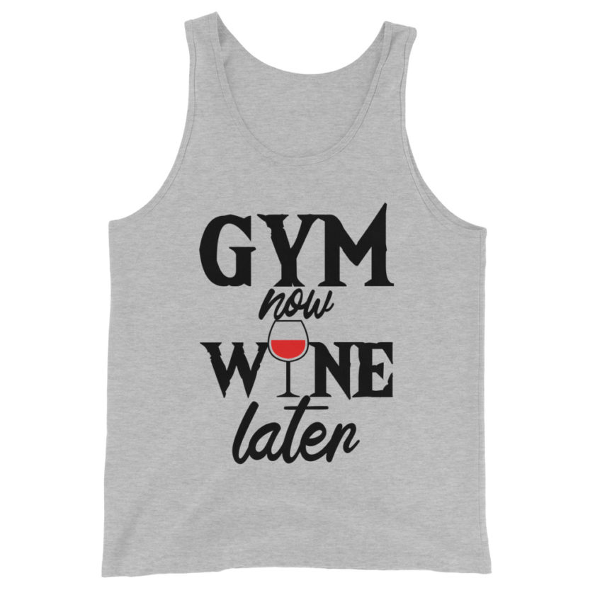 Gym now, Wine later Unisex Tank Top - Image 5