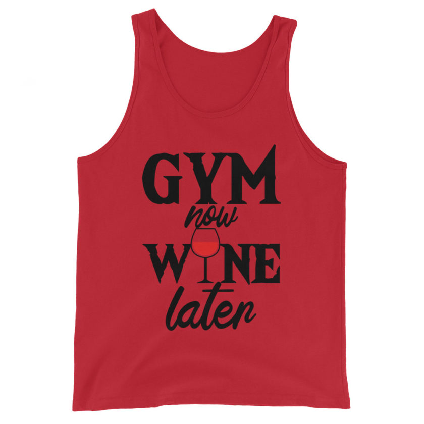 Gym now, Wine later Unisex Tank Top - Image 2