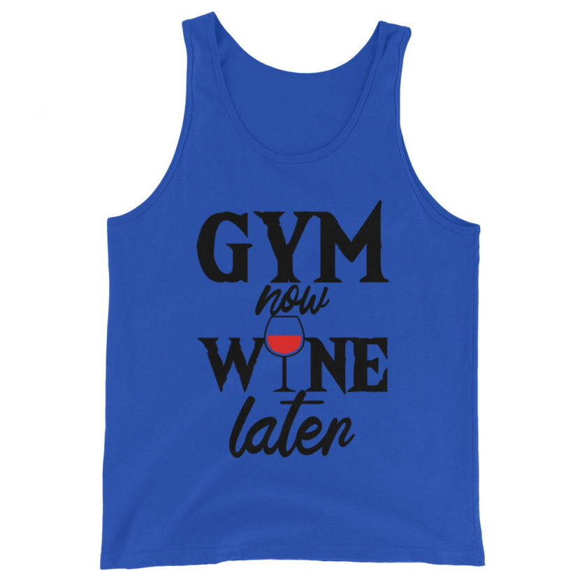 Gym now, Wine later Unisex Tank Top - Image 3