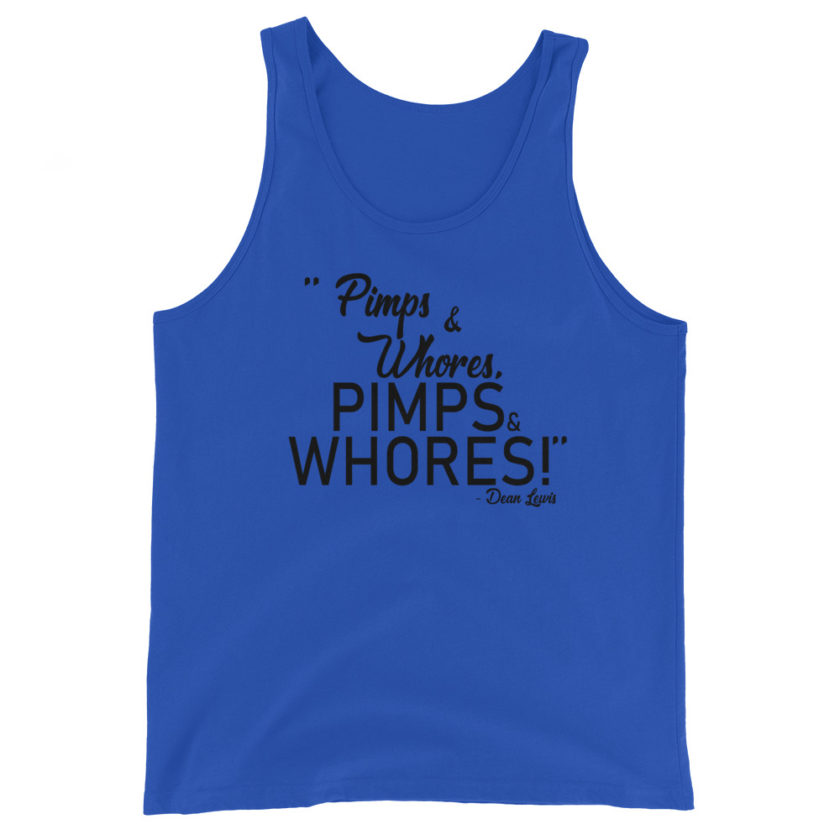 Pimps and whores, PIMPS AND WHORES! Dean Lewis Unisex Tank Top - Image 3