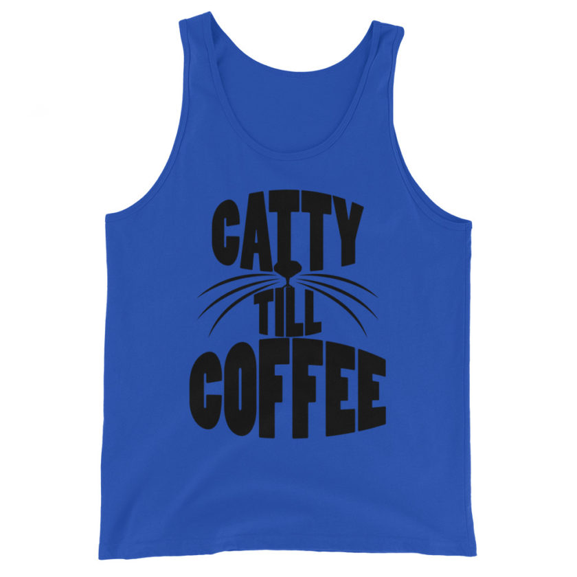 Catty till coffee Unisex Tank Top - Image 2