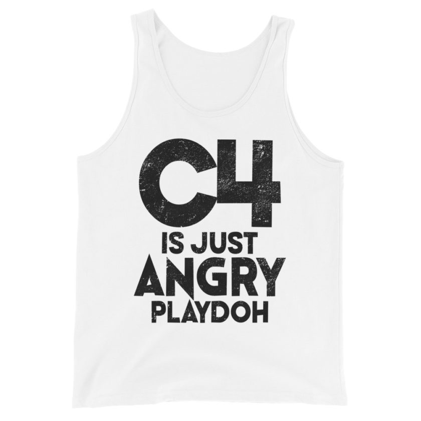 C4 is just angry playdoh  Unisex Tank Top - Image 6