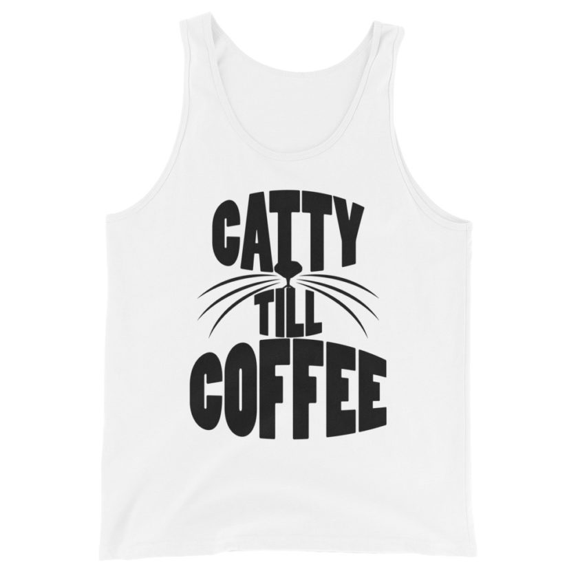 Catty till coffee Unisex Tank Top - Image 7