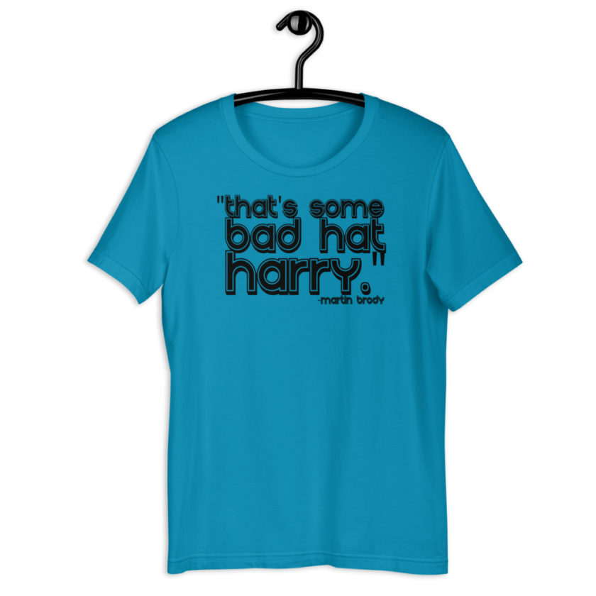 That's some bad hat Harry. Martin Brady, Jaws Short-Sleeve Unisex T-Shirt - Image 4