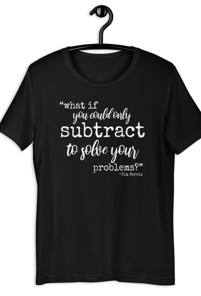 What if you could only subtract to solve your problems? - Tim Ferris Short-Sleeve Unisex T-Shirt