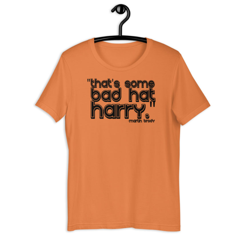 That's some bad hat Harry. Martin Brady, Jaws Short-Sleeve Unisex T-Shirt - Image 7