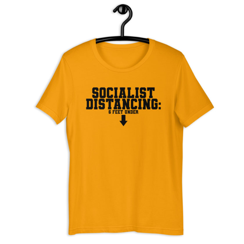 Socialist Distancing: 6 feet under Short-Sleeve Unisex T-Shirt - Image 8