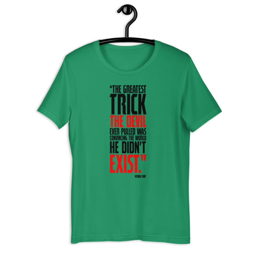 The greatest trick the Devil ever pulled was convincing the world he didn't exist. - Verbal Kint, The Usual Suspects Short-Sleeve Unisex T-Shirt - Image 5