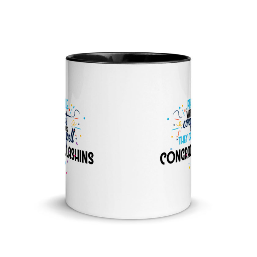 People write congrats because they can't spell congradjulashins. Mug with Color Inside - Image 3