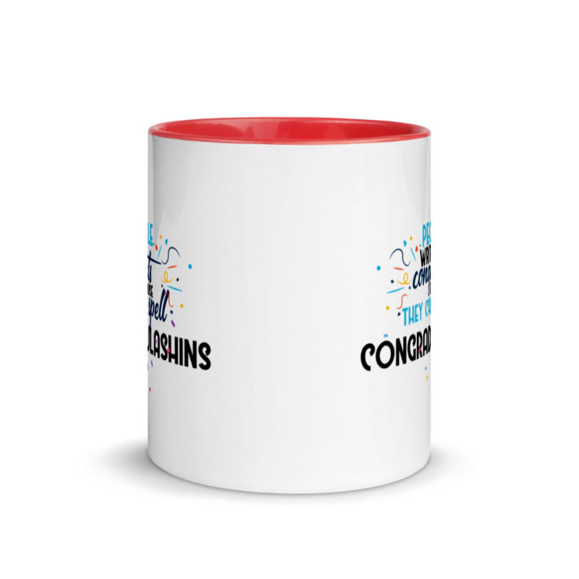 People write congrats because they can't spell congradjulashins. Mug with Color Inside - Image 6
