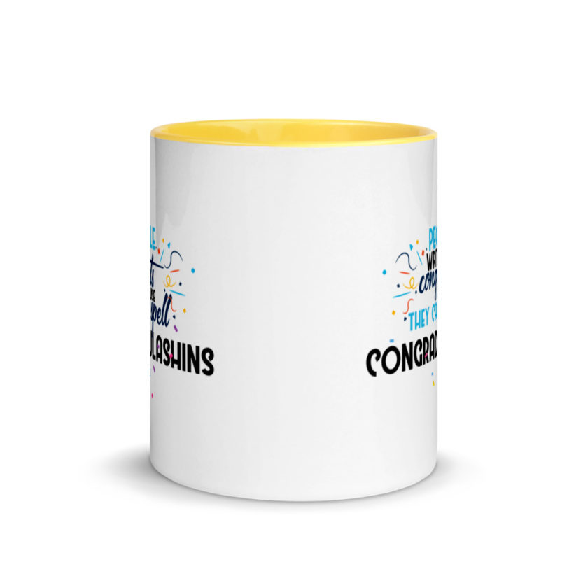 People write congrats because they can't spell congradjulashins. Mug with Color Inside - Image 17