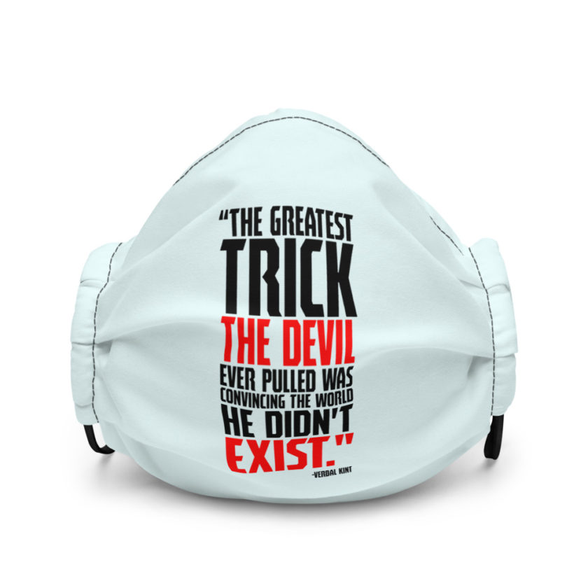 The greatest trick the Devil ever pulled was convincing the world he didn't exist - Verbal Kint, The Usual Suspects Premium face mask - Image 2