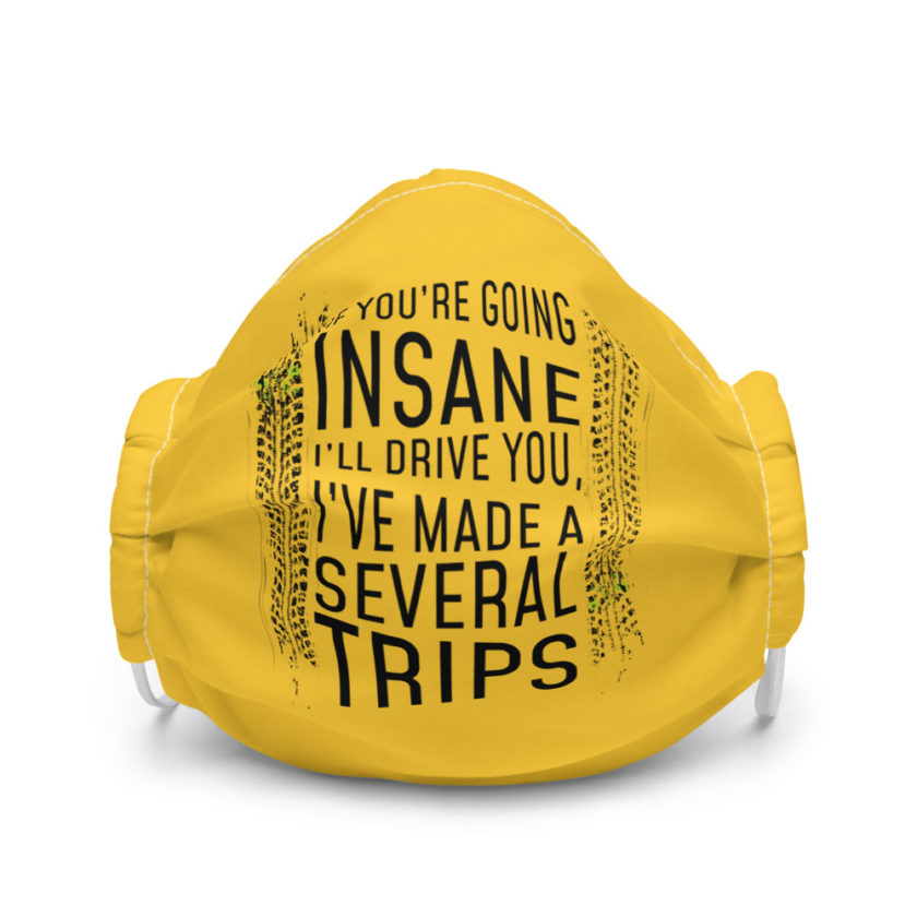 If you're going In Sane I'll drive you, I've made several trips Premium face mask