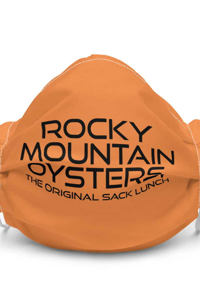 Rocky Mountain Oysters, the original sack lunch Premium face mask