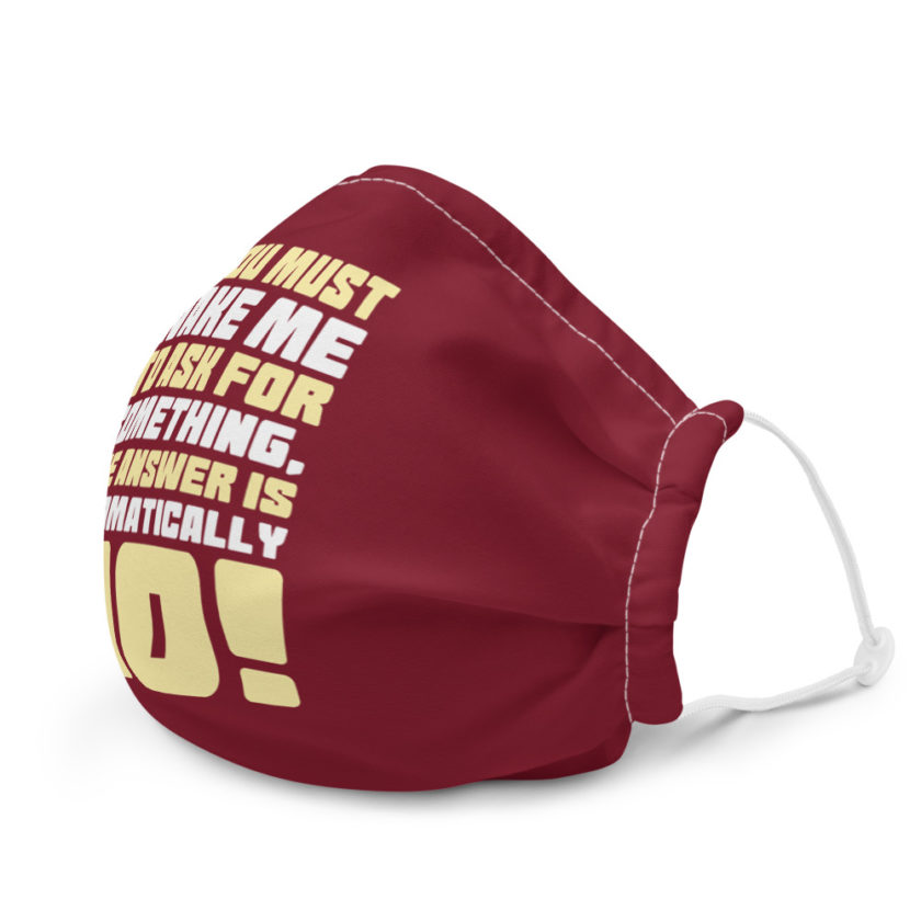 If you must wake me to ask for something the answer is automatically no!  Premium face mask - Image 6