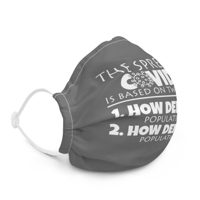 The spread of Covid 19 is based on 2 factors. 1.How dense the population is. 2. how dense the population is  Premium face mask - Image 5
