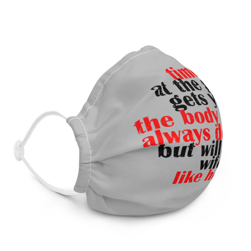 Time at the gym gets you the body you've always desired, but will your wife like her?  Premium face mask - Image 5