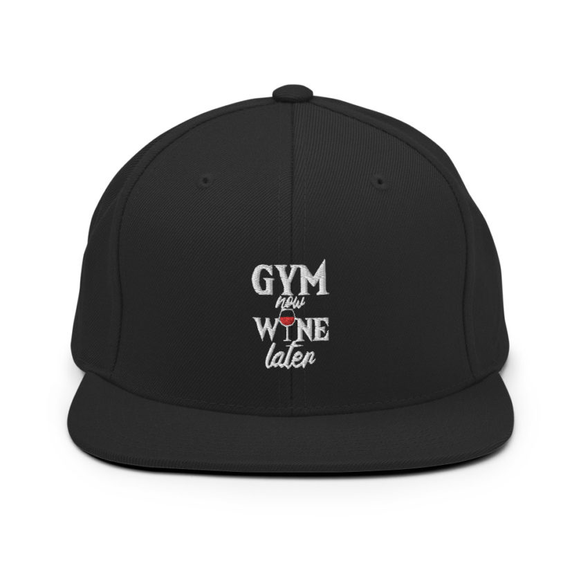 Gym now, Wine later Snapback Hat - Image 3
