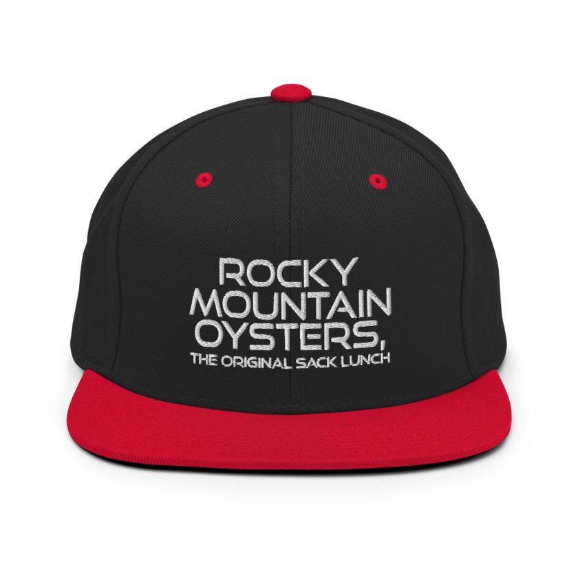 Rocky Mountain Oysters, the original sack lunch. Snapback Hat - Image 3