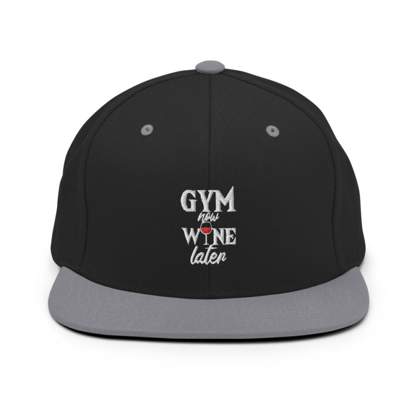 Gym now, Wine later Snapback Hat - Image 7