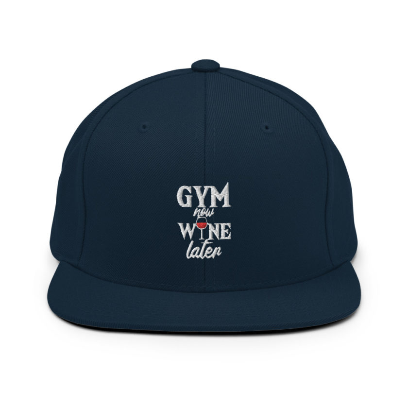 Gym now, Wine later Snapback Hat - Image 2