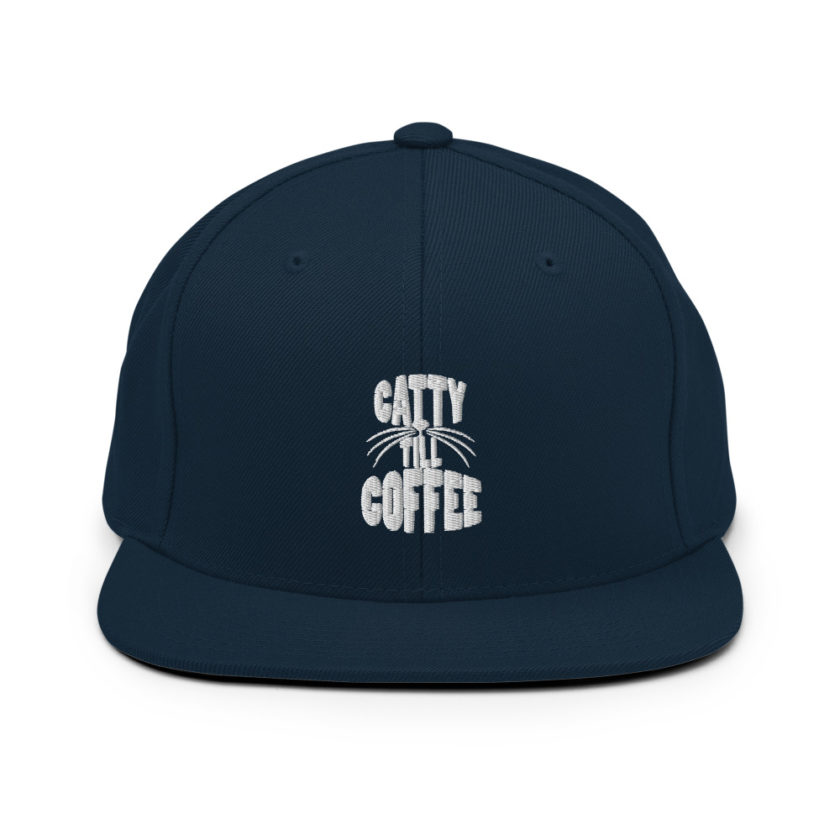 Catty till coffee  Snapback Hat - Image 2
