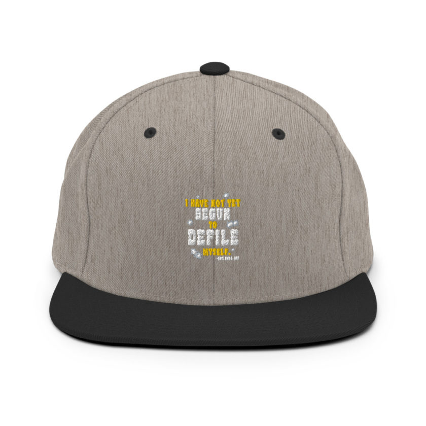 I have not yet begun to defile myself.  Snapback Hat - Image 16