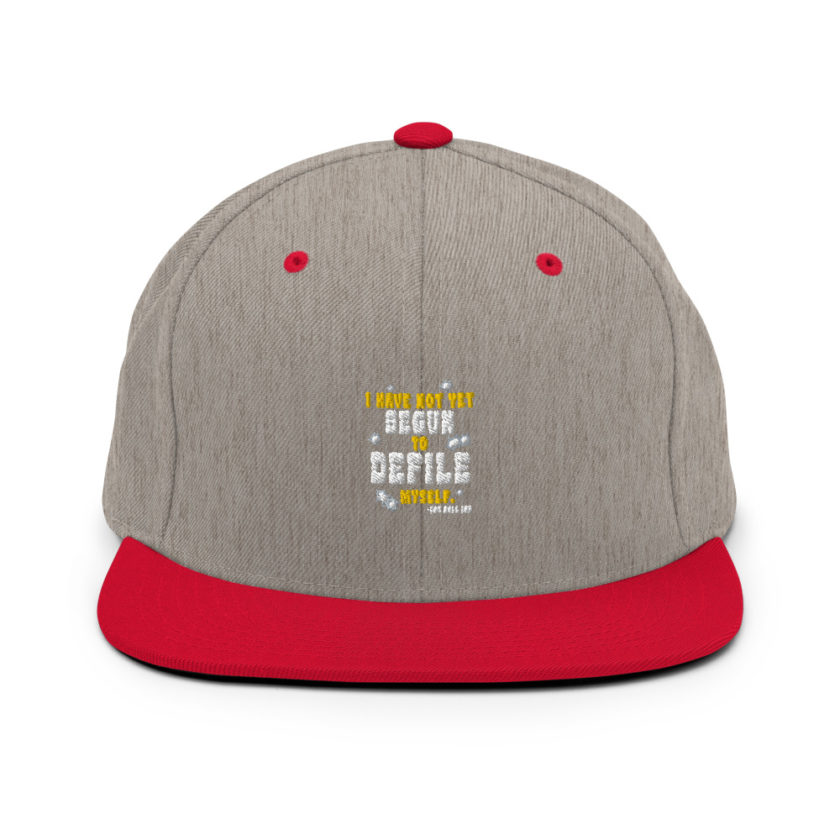 I have not yet begun to defile myself.  Snapback Hat - Image 18