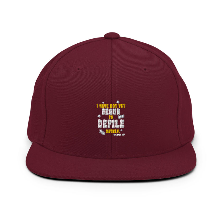 I have not yet begun to defile myself.  Snapback Hat - Image 7