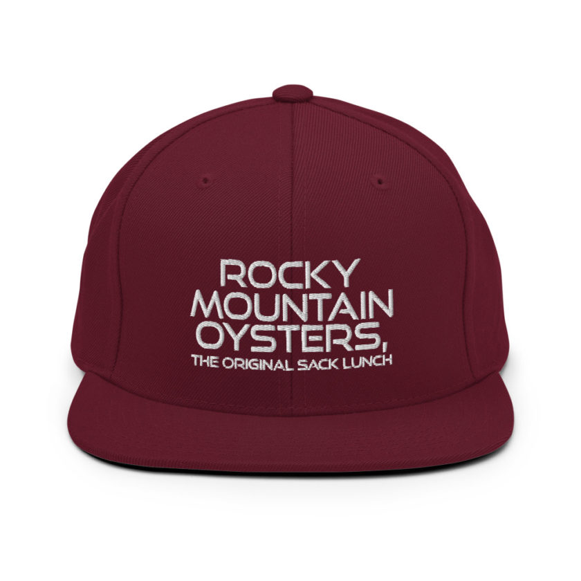 Rocky Mountain Oysters, the original sack lunch. Snapback Hat - Image 7