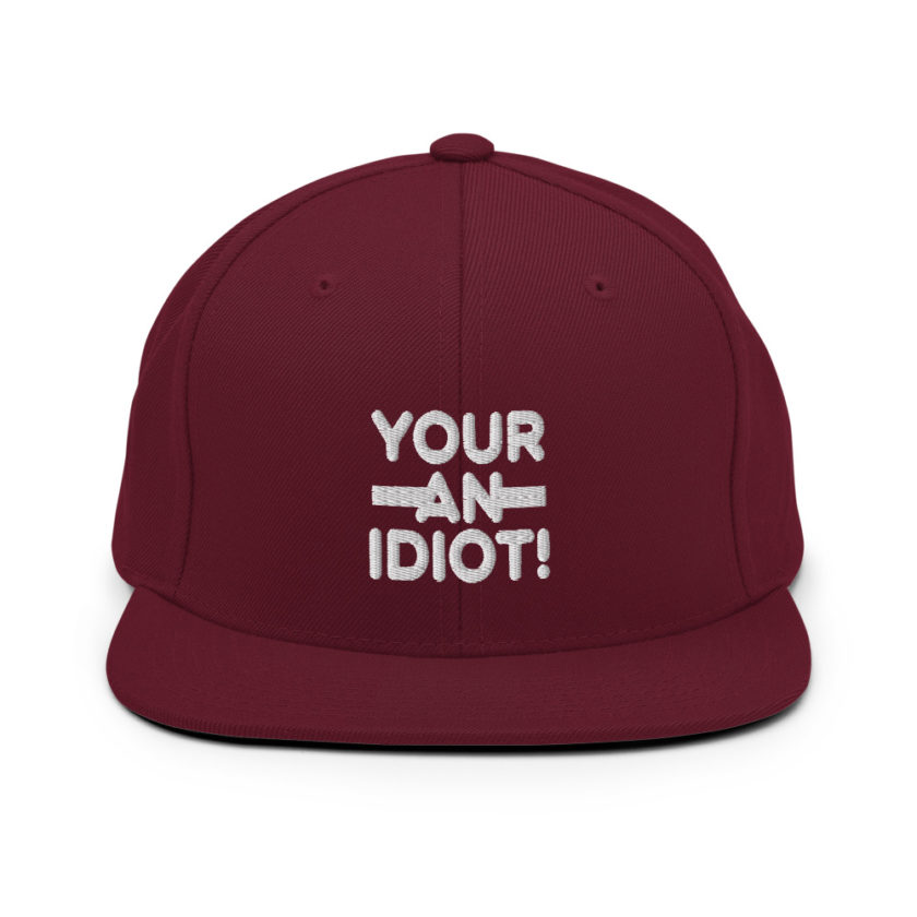 Your an idiot!  Snapback Hat