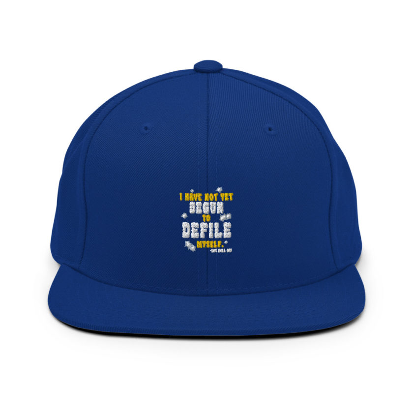 I have not yet begun to defile myself.  Snapback Hat - Image 8