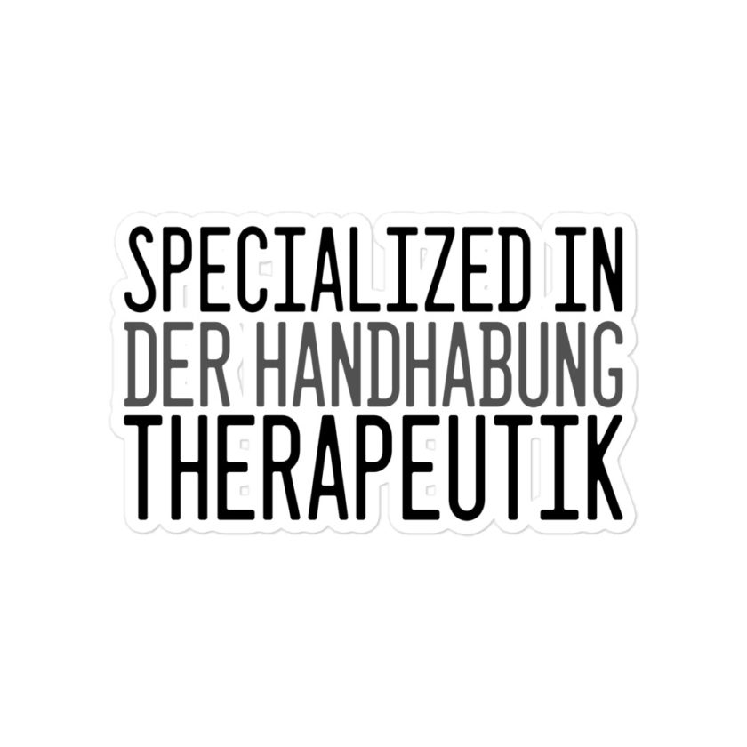 Specialized in Der Handabung Therapeutik - The Road to Wellville Bubble-free stickers