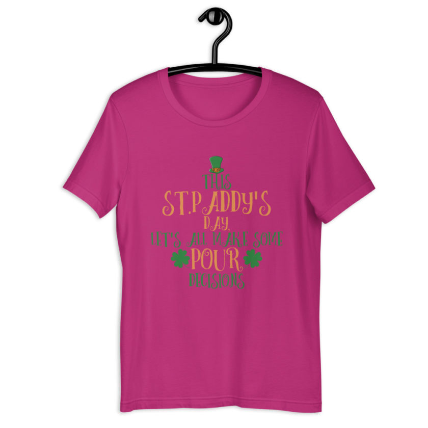 This St.Paddy's Day Let's all have some Pour decisions  Short-Sleeve Unisex T-Shirt - Image 4