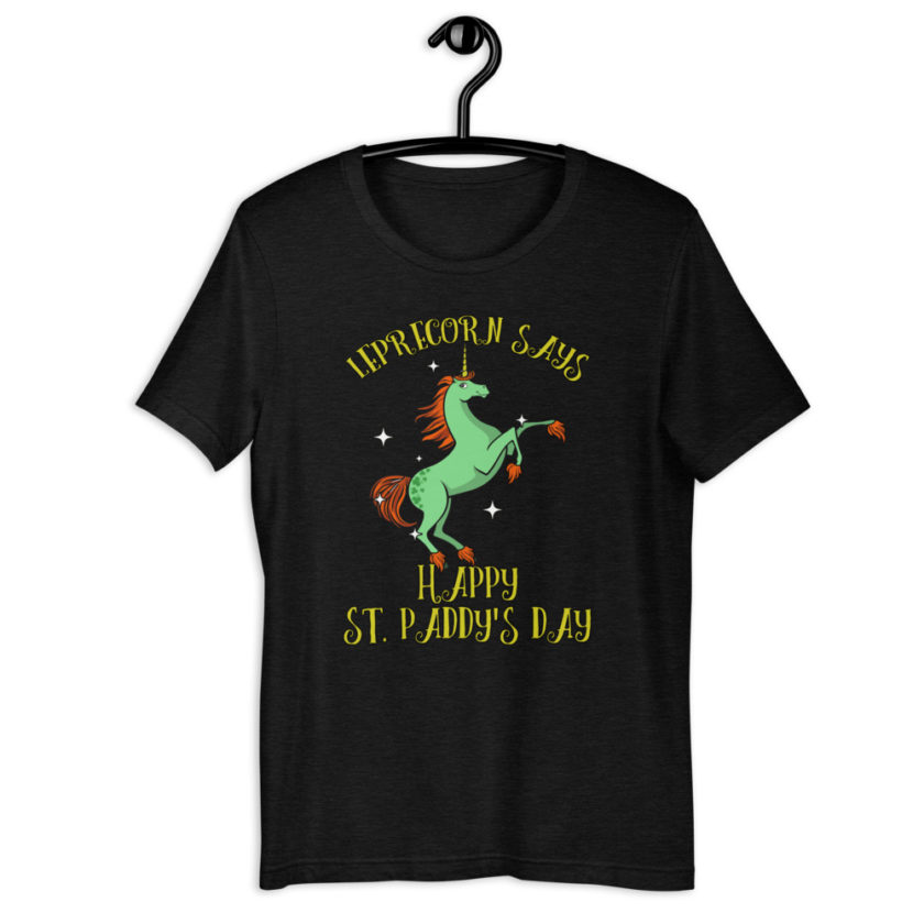 Lepracorn says Happy St. Paddy's Day  Short-Sleeve Unisex T-Shirt - Image 2