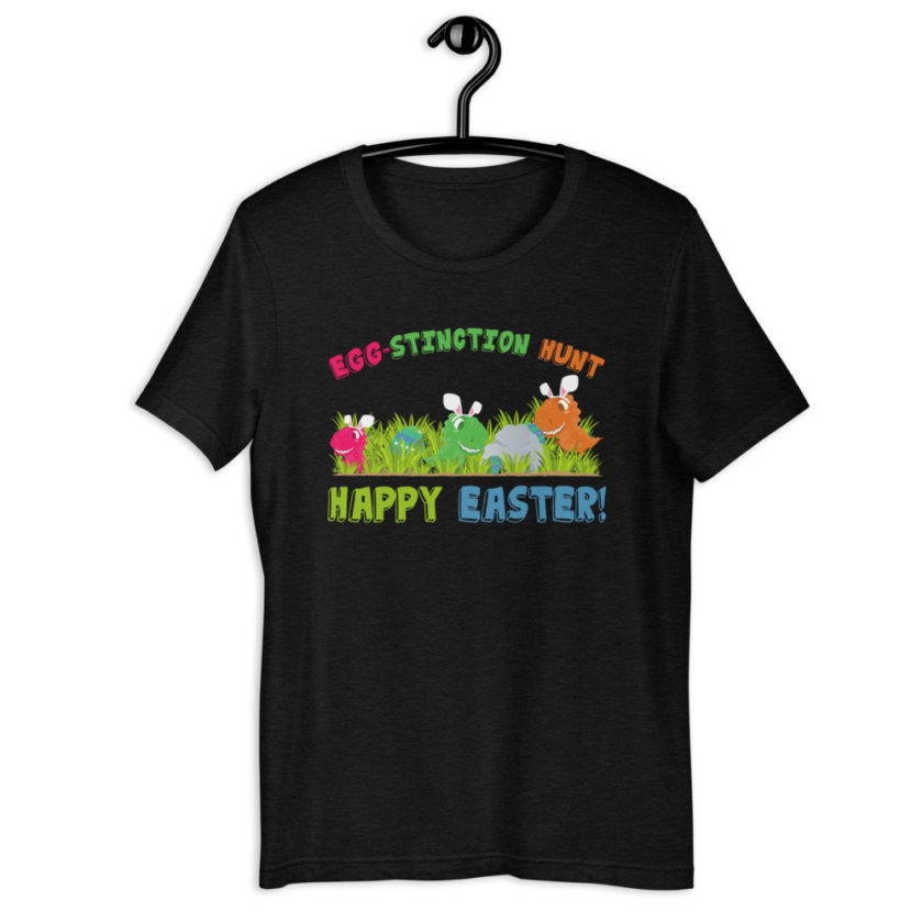 Egg-stinction hunt. Happy Easter!  Short-Sleeve Unisex T-Shirt - Image 2