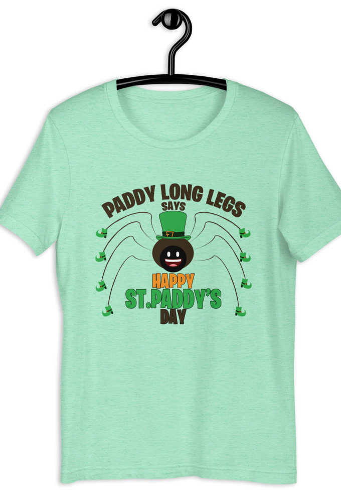 Paddy long legs says happy St.Paddy's day  Short-Sleeve Unisex T-Shirt
