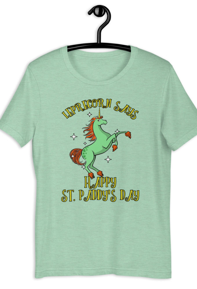 Lepracorn says Happy St. Paddy's Day  Short-Sleeve Unisex T-Shirt