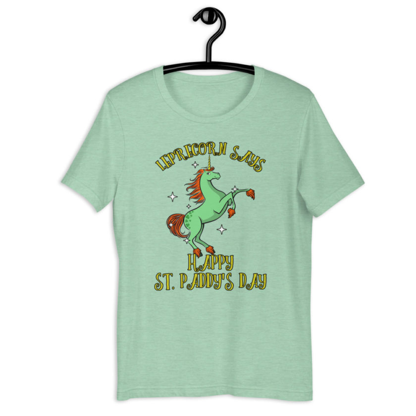 Lepracorn says Happy St. Paddy's Day  Short-Sleeve Unisex T-Shirt