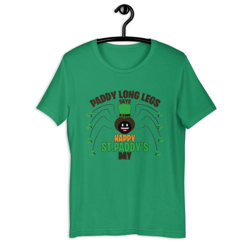 Paddy long legs says happy St.Paddy's day  Short-Sleeve Unisex T-Shirt - Image 2