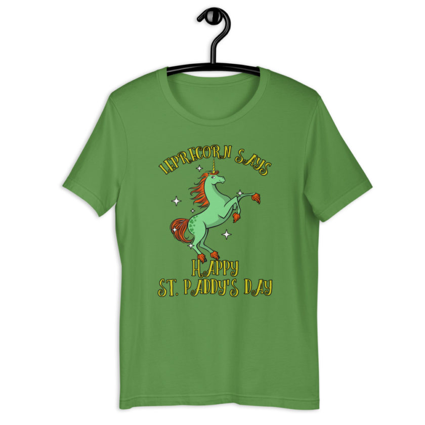 Lepracorn says Happy St. Paddy's Day  Short-Sleeve Unisex T-Shirt - Image 9