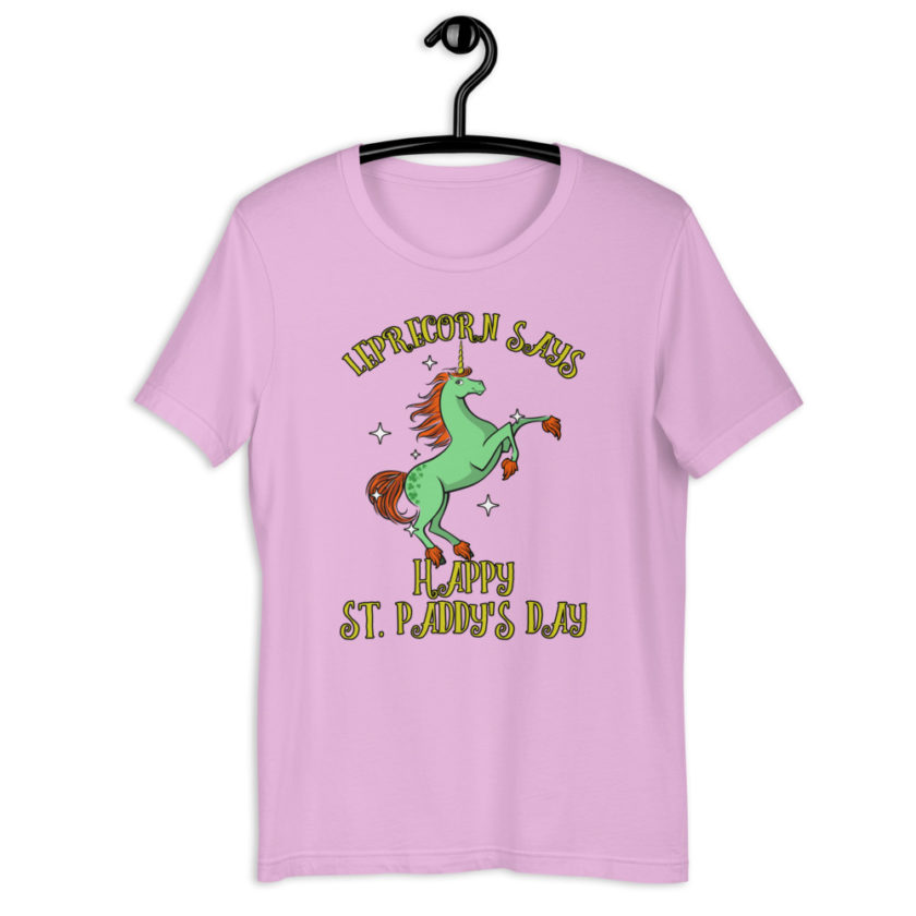 Lepracorn says Happy St. Paddy's Day  Short-Sleeve Unisex T-Shirt - Image 11