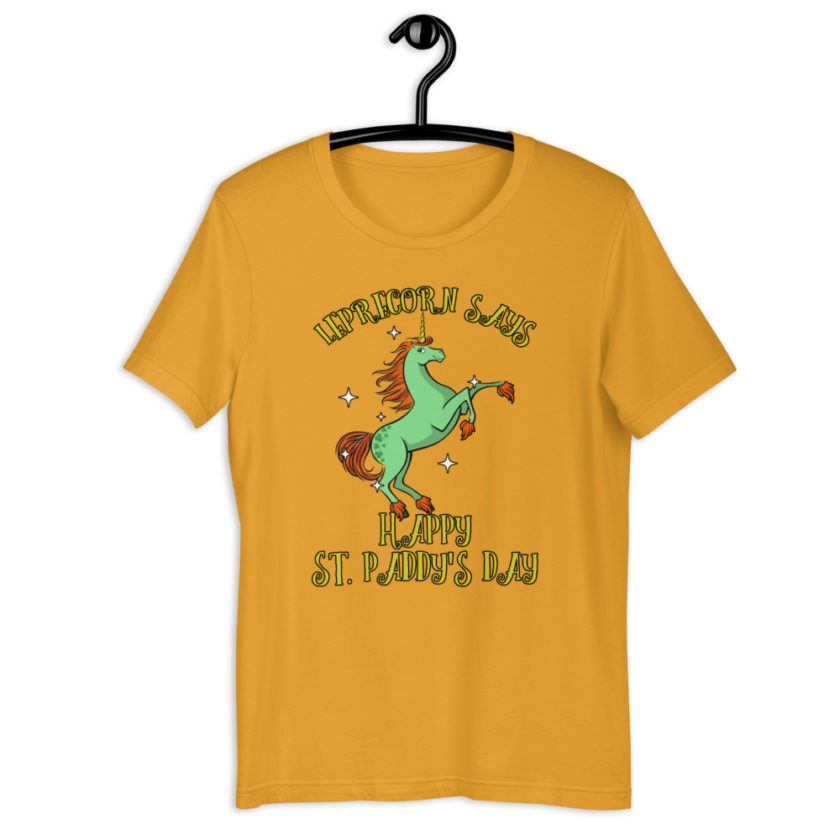 Lepracorn says Happy St. Paddy's Day  Short-Sleeve Unisex T-Shirt - Image 10