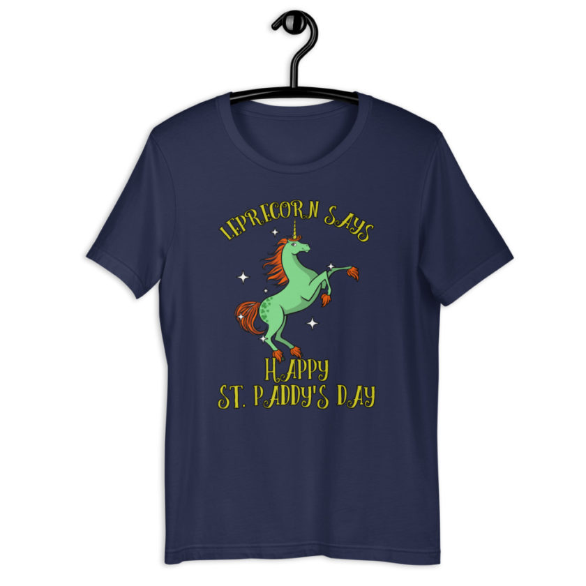 Lepracorn says Happy St. Paddy's Day  Short-Sleeve Unisex T-Shirt - Image 4