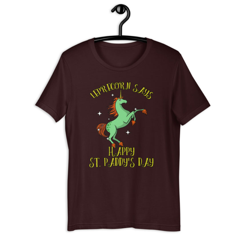 Lepracorn says Happy St. Paddy's Day  Short-Sleeve Unisex T-Shirt - Image 3